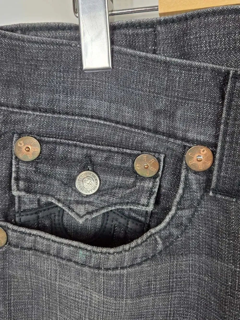 True Religion Billy Black Straight Jeans Made USA Mens 32 Y2K Premium Denim